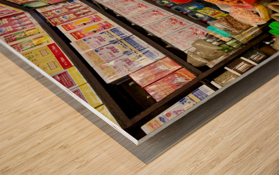 Shrimp Shop Impression sur bois