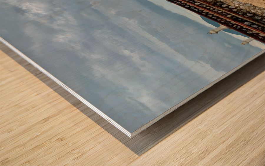 Mrs Statue Sitting at the End Wood print