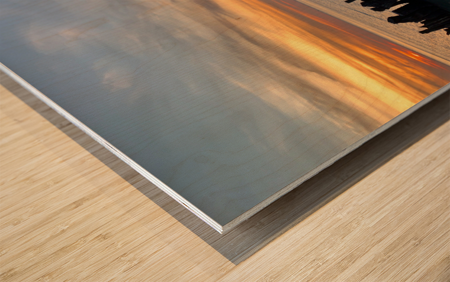 Sunset at the End Wood print