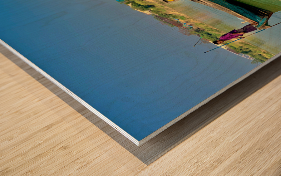 Standing in Front of the Boat Impression sur bois