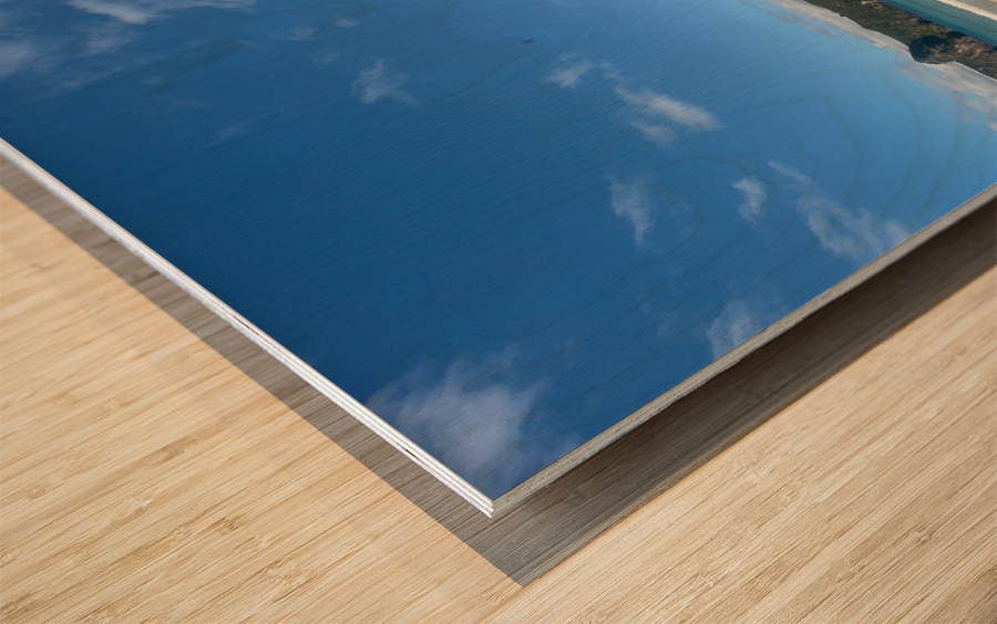 Colorful Tractor on the Beach Wood print