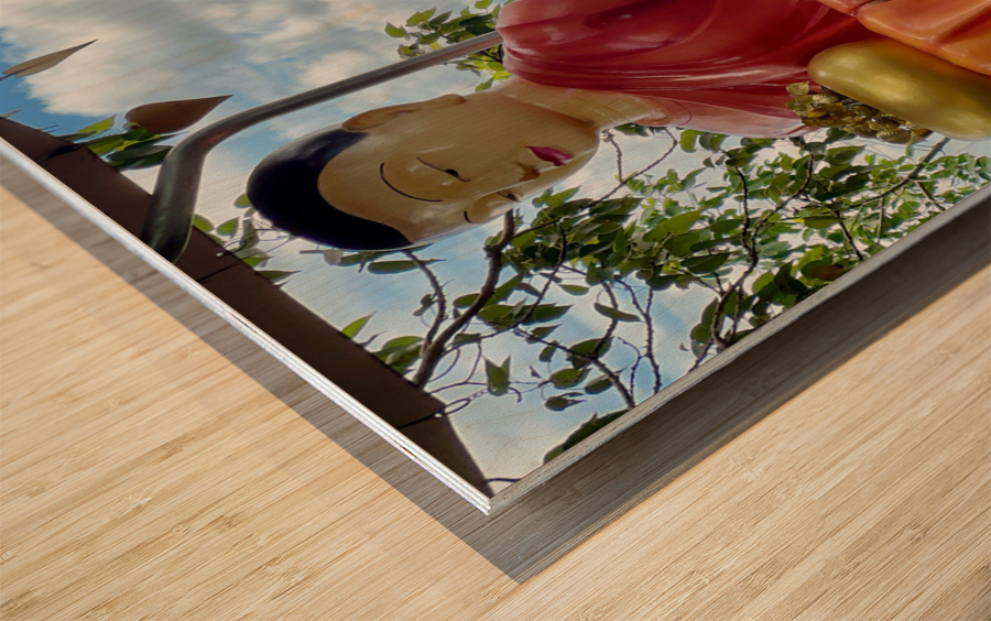 The Monkey and the Monk Wood print