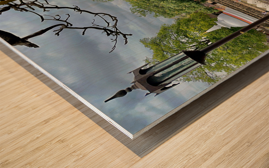 Temple Half Wall Wood print