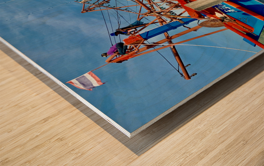 Freshly Painted Boat Wood print