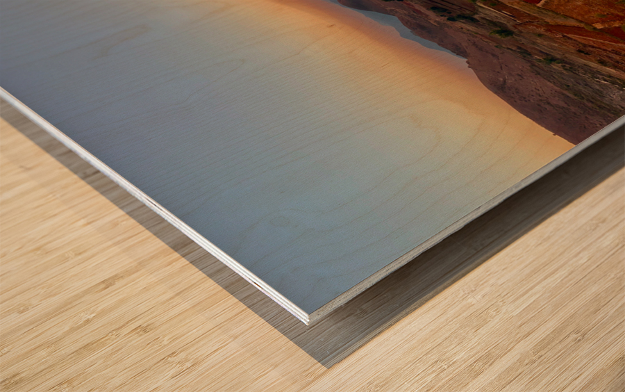 Earth Tones Sunset Wood print