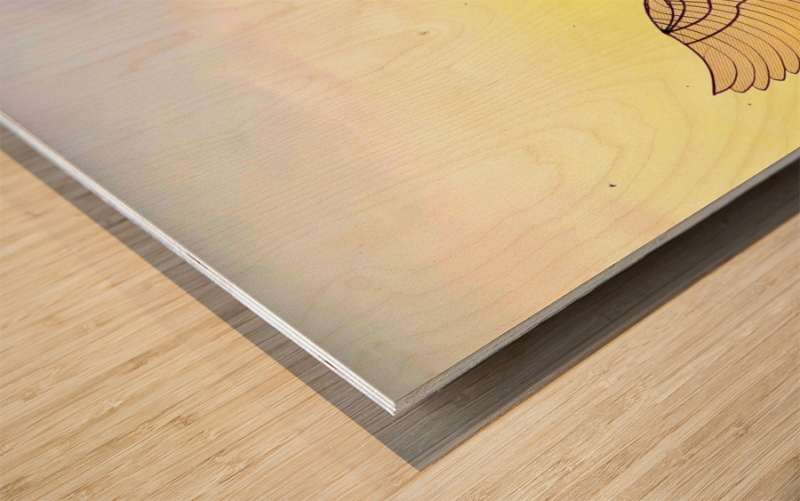 An Angel at Sunset Wood print