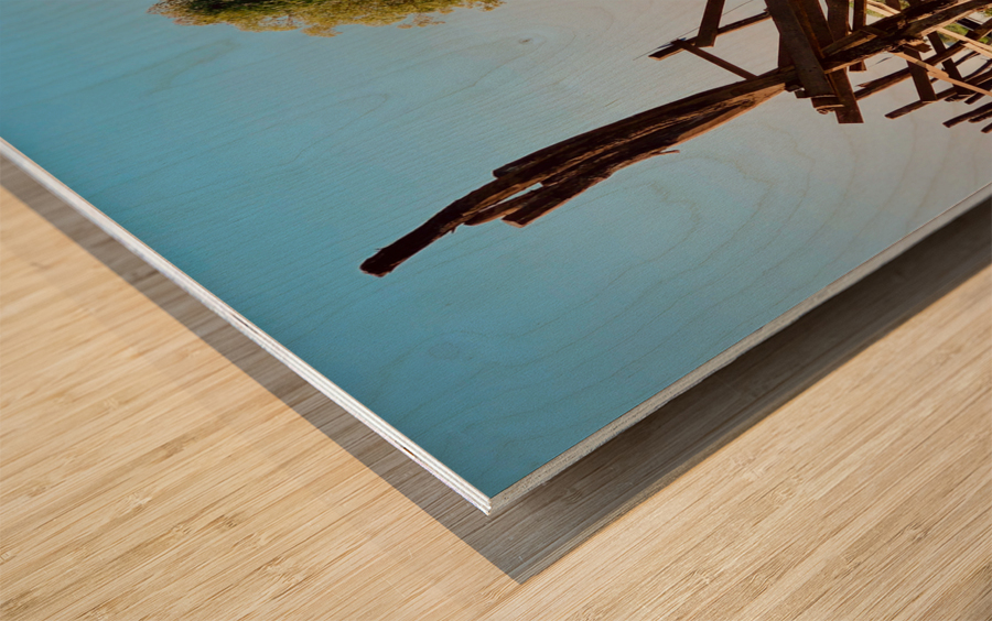 Inle Lake House Wood print