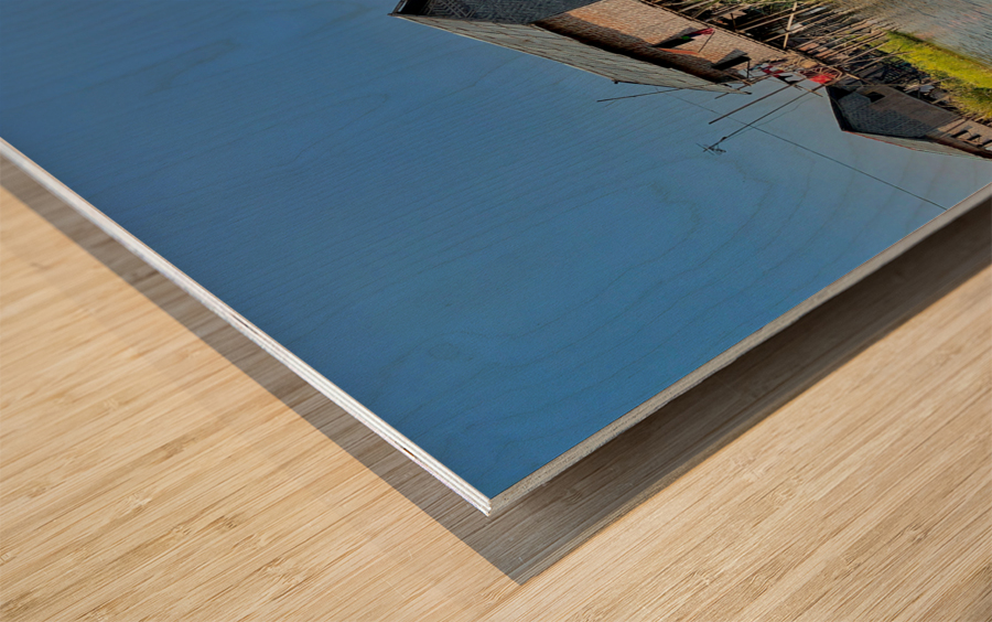 Inle Lake Houses Wood print