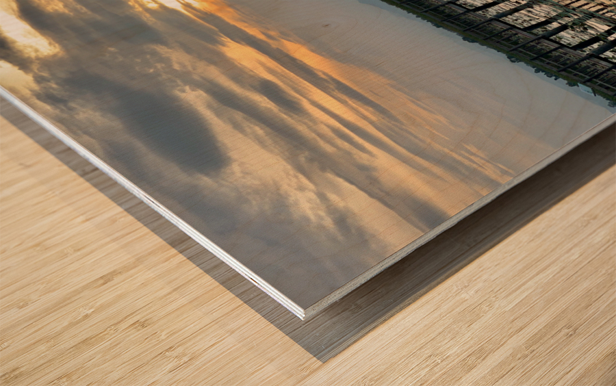 Amazing Walkway on the Lake at Sunset 2 Wood print