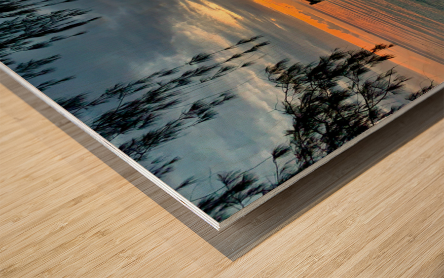 Calming Sunset Reflections Impression sur bois