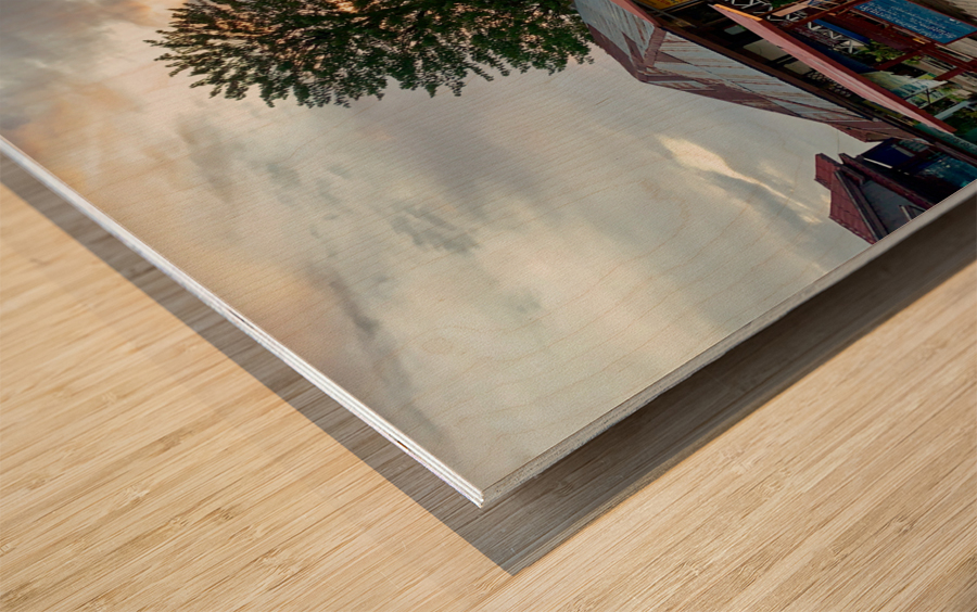 Don Det Sunset Laos Wood print