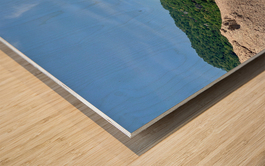 Mountains Water and Rocks Wood print