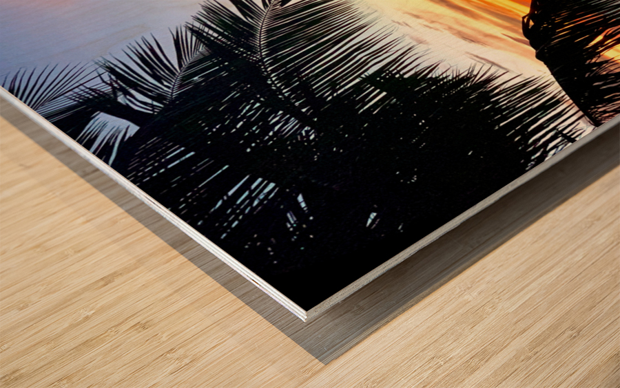 Sunset Bath Wood print