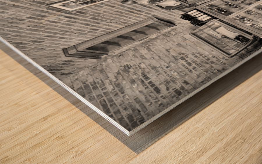 BW Vintage Room Wood print