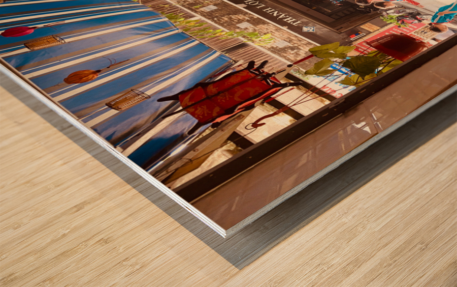 Kids Wearing Blue Wood print