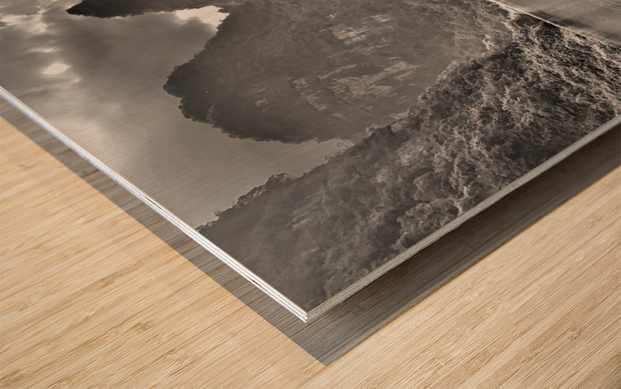 BW Lady Rowing the Boat in Vietnam Wood print