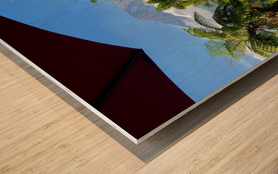 By the Pool with a view on Mount Agung Bali Wood print