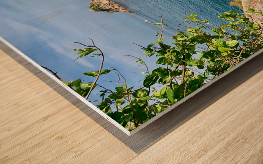 Sharks Island down the Stairs Koh Tao Thailand Wood print