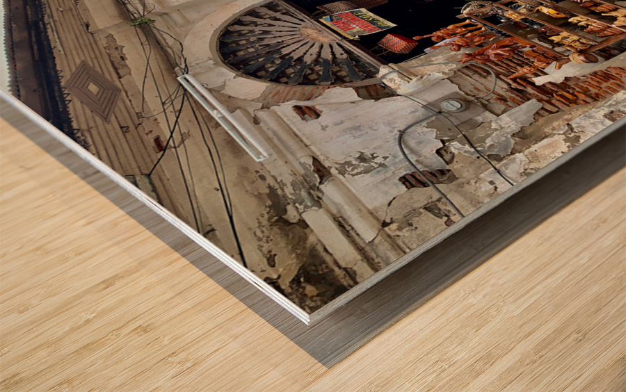 Shops in Vigan Philippines Wood print