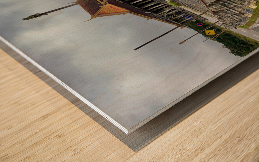 Temple in Bokor Cambodia Wood print