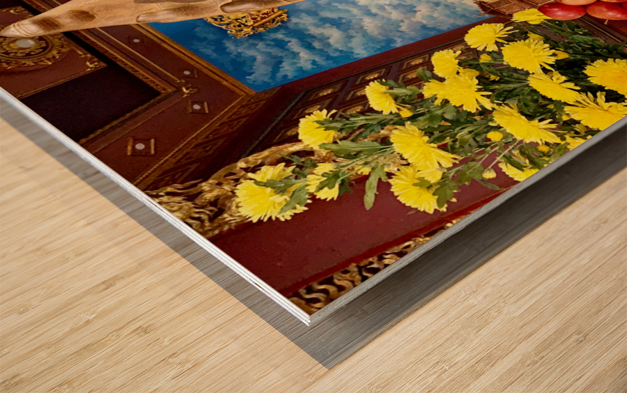 Little Brown Buddha Wood print