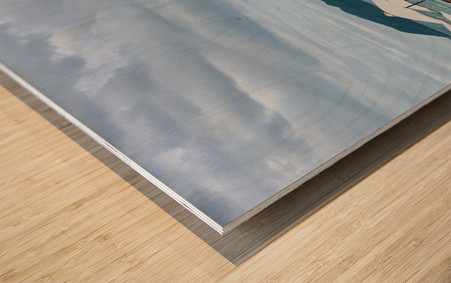 Long Chairs on the Beach Wood print