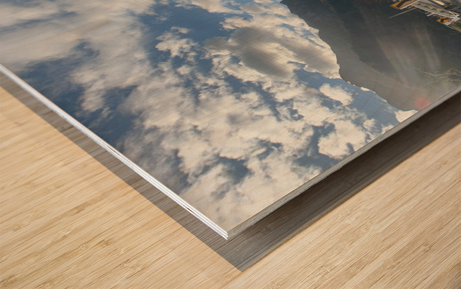 Riding in the Mountains Wood print