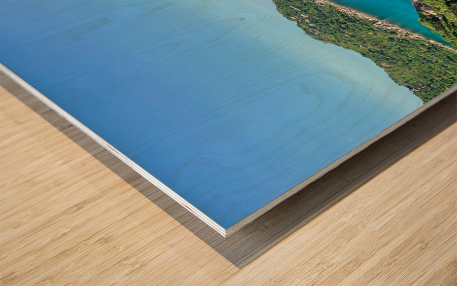 Blue Water in the Bay Wood print