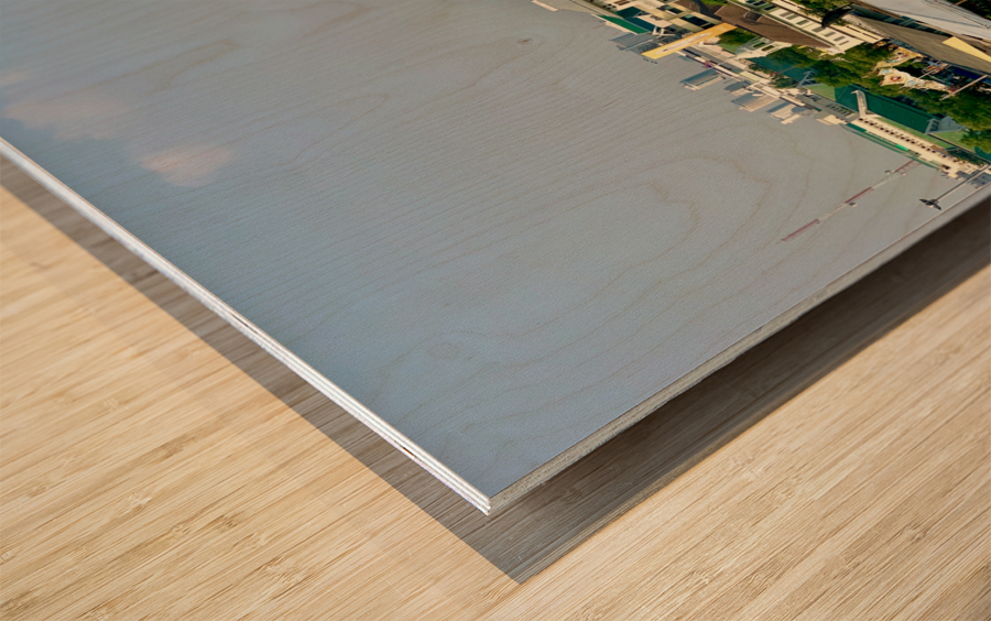 Golden Mount Temple Orange Stairs Bangkok Wood print