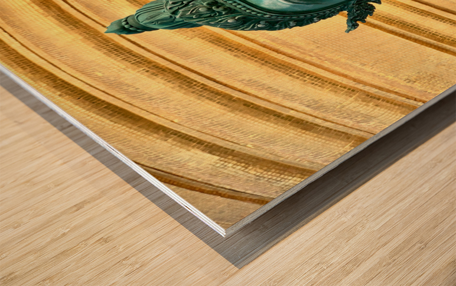 Green Thai Temple Statue 2 Wood print