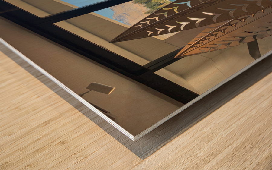 Queenstown Lake by the Window Wood print