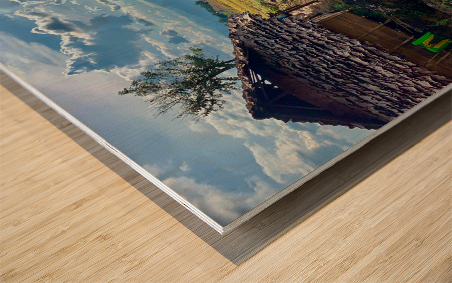 Sun Reflecting in the Puddle Impression sur bois