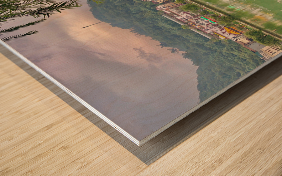 Reflections on Sapa Lake Wood print