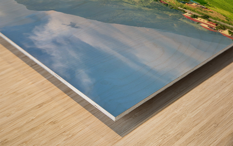 Village in the Rice Fields Sapa Wood print