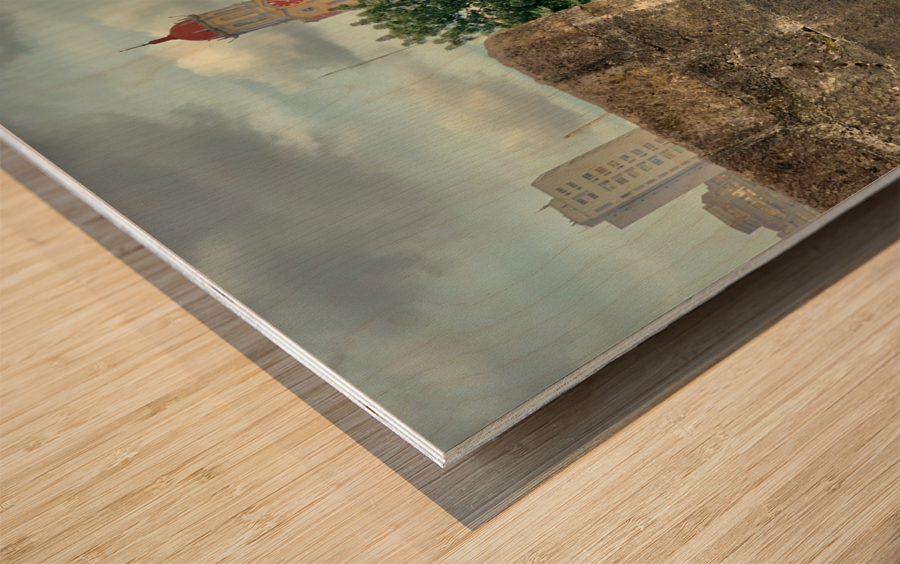 A Cannon in Manila Wood print