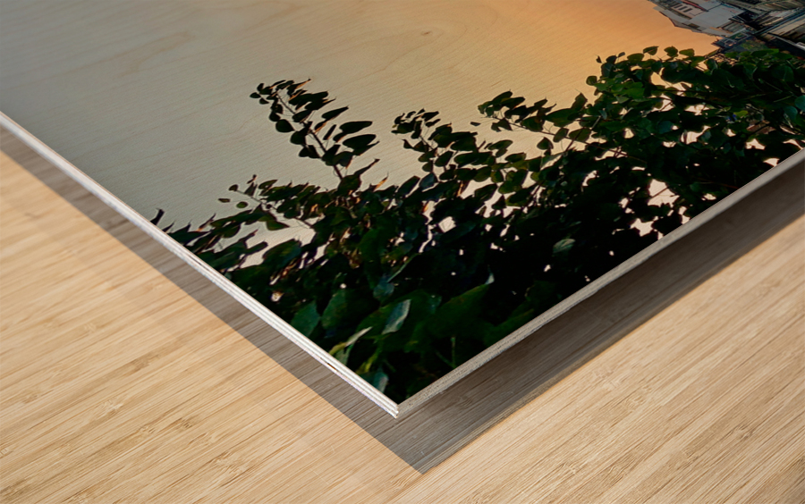 Bangkoks River at Dawn Wood print