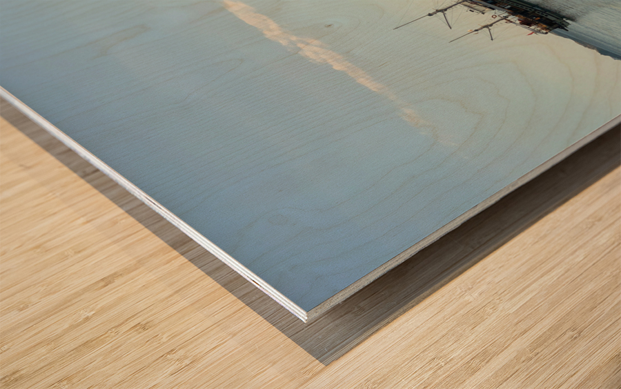 Boats on the Lake Impression sur bois