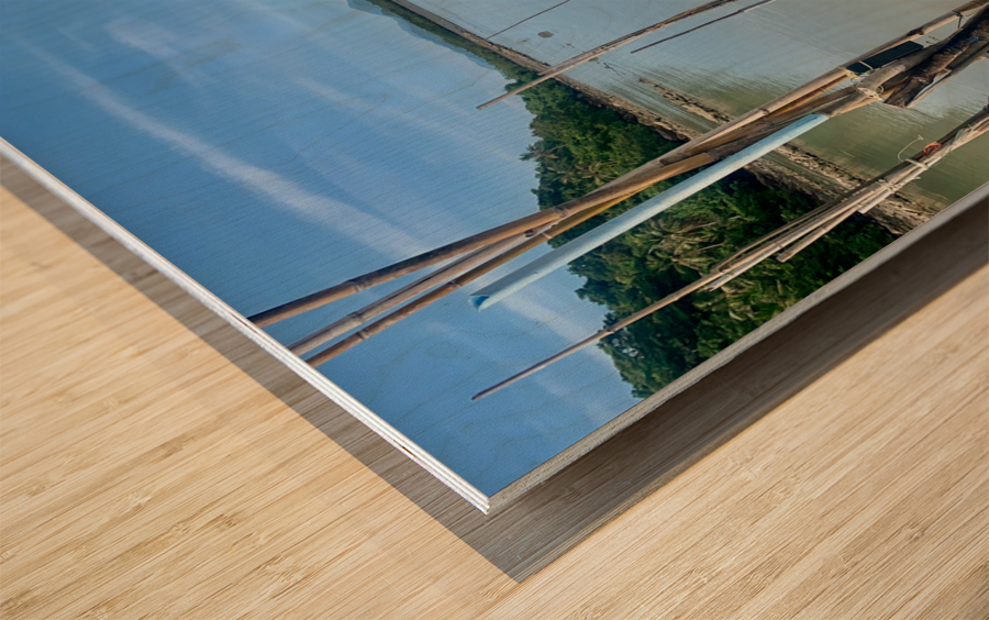 Fisherman s Boat on the Water Wood print