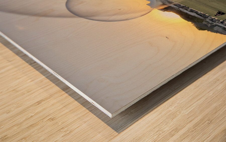 Bubble Sunset Brunei Wood print