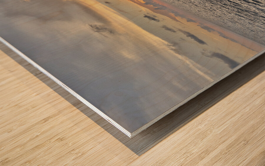 Sunset in Miri Wood print