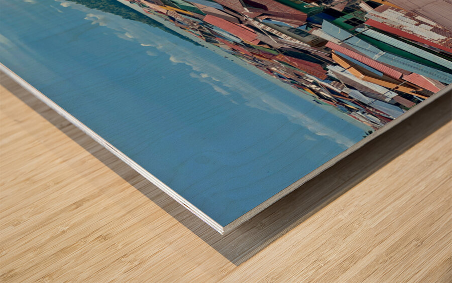 Sim Sim Traditional Floating Village in Sandakan Wood print