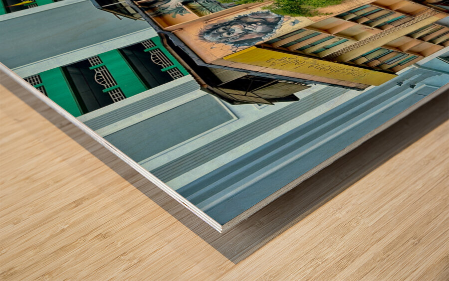 The Streets of Kuching Borneo Wood print