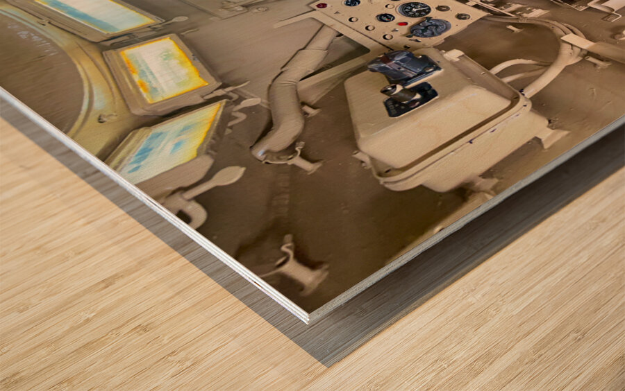 Army Tank Interior Seoul South Korea Wood print
