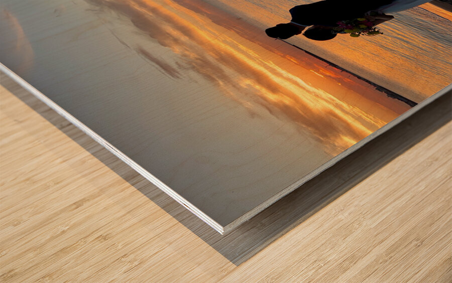 Newlyweds Sunset Beach Jeju South Korea 1 Wood print