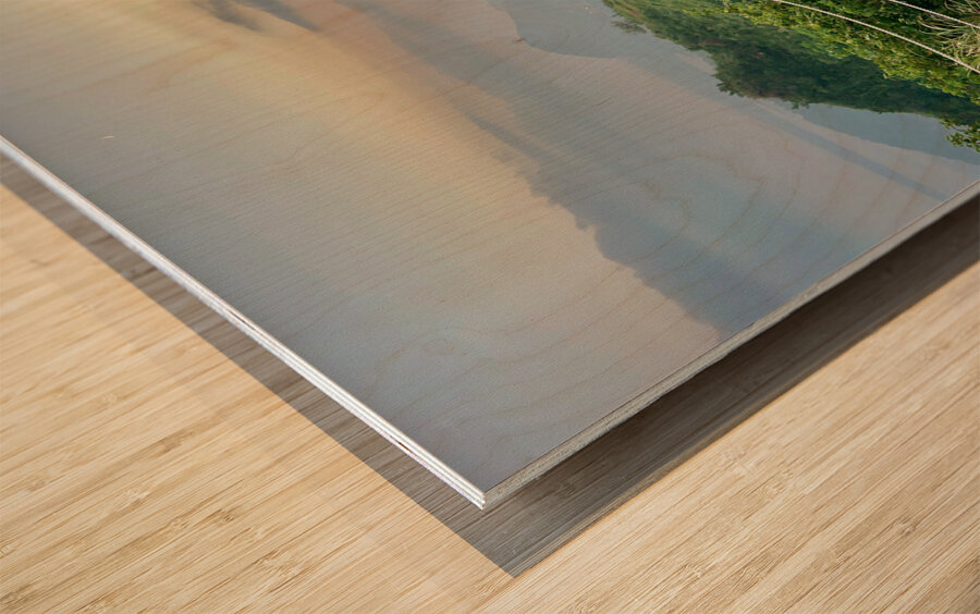 Sunset at Gunsan Oreum Jeju South Korea Wood print