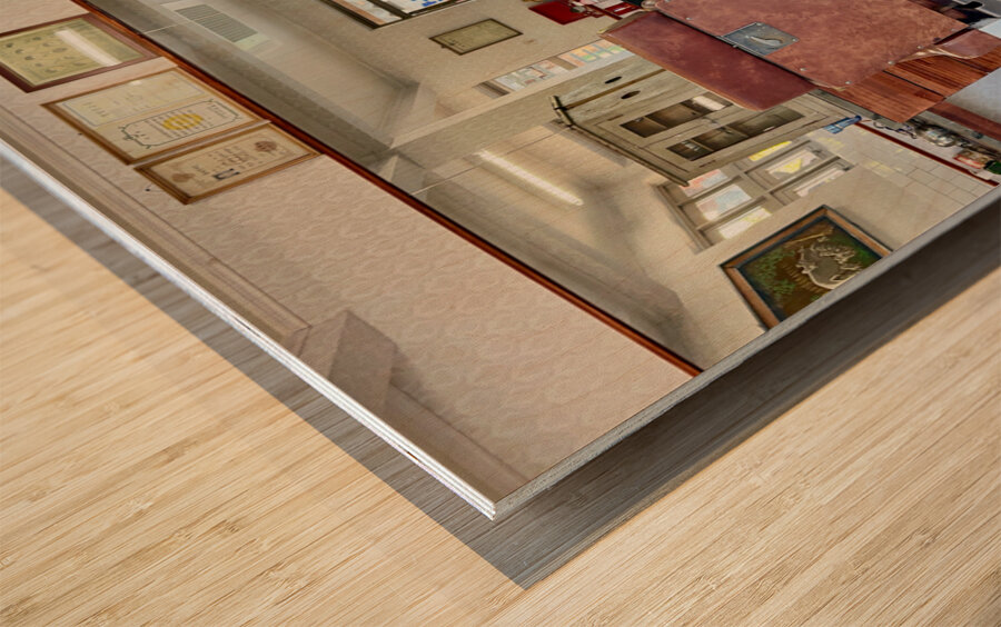 Old Barber Shop Seoul South Korea Wood print