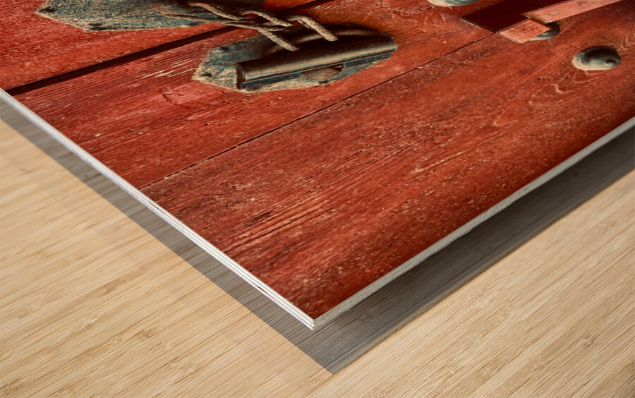 The Red Door Lock Seoul Korea Wood print