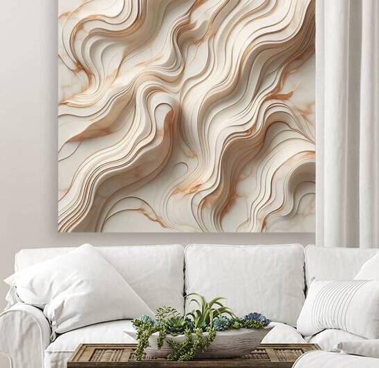 Organic Marble Ripples & Celestial Fibers - Luxury 3D Topographic Abstract Collection by Pure Prestige