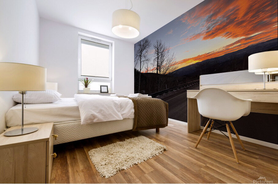 Fire over the pass Mural print