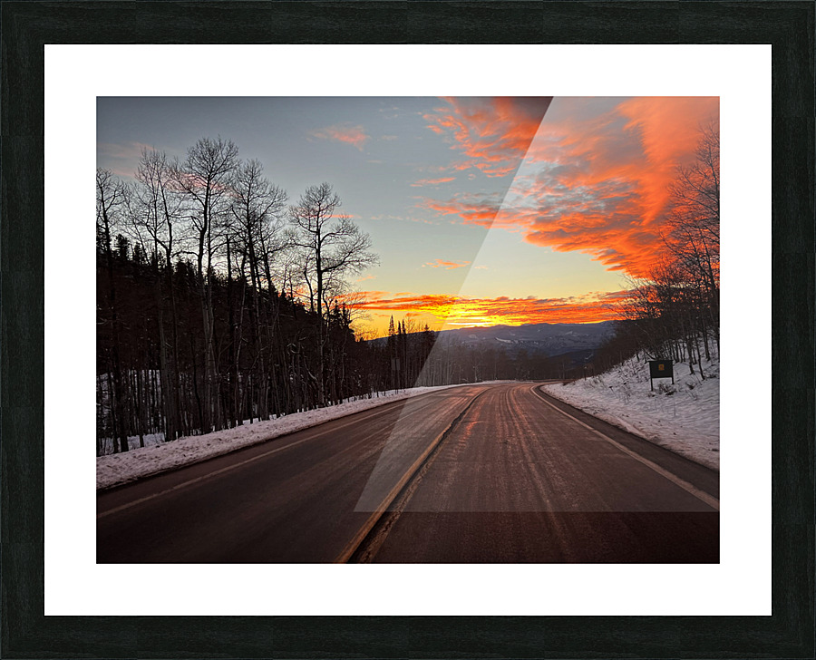 Fire over the hill Picture Frame print